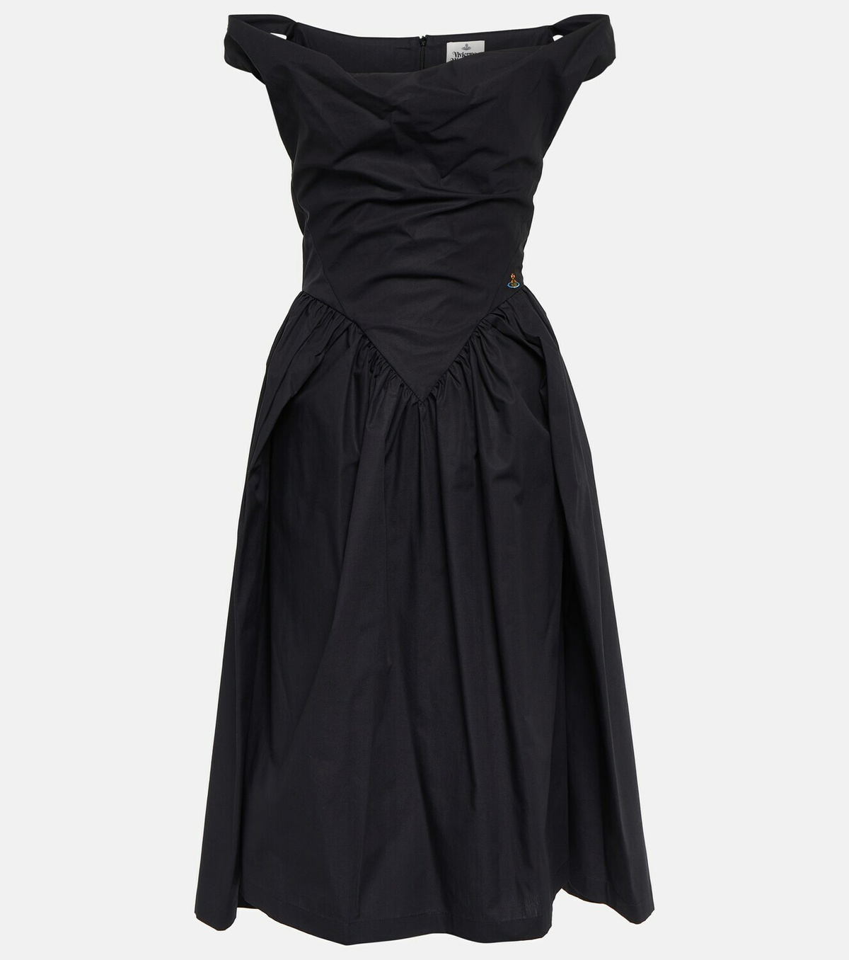 【送料&関税込】Vivienne Westwood Gathered Dress VIVIENNE WESTWOOD Sunday gathered cotton-poplin midi dress