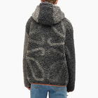 Loewe Men's Jacquard Fleece Hooded Jacket in Grey/Black