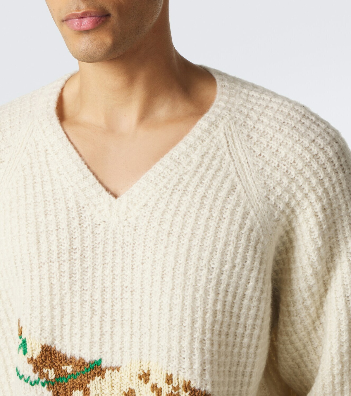 Bode Show waffle-knit intarsia wool sweater