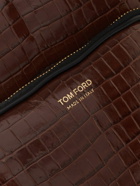 TOM FORD - Croc-Effect Leather Messenger Bag