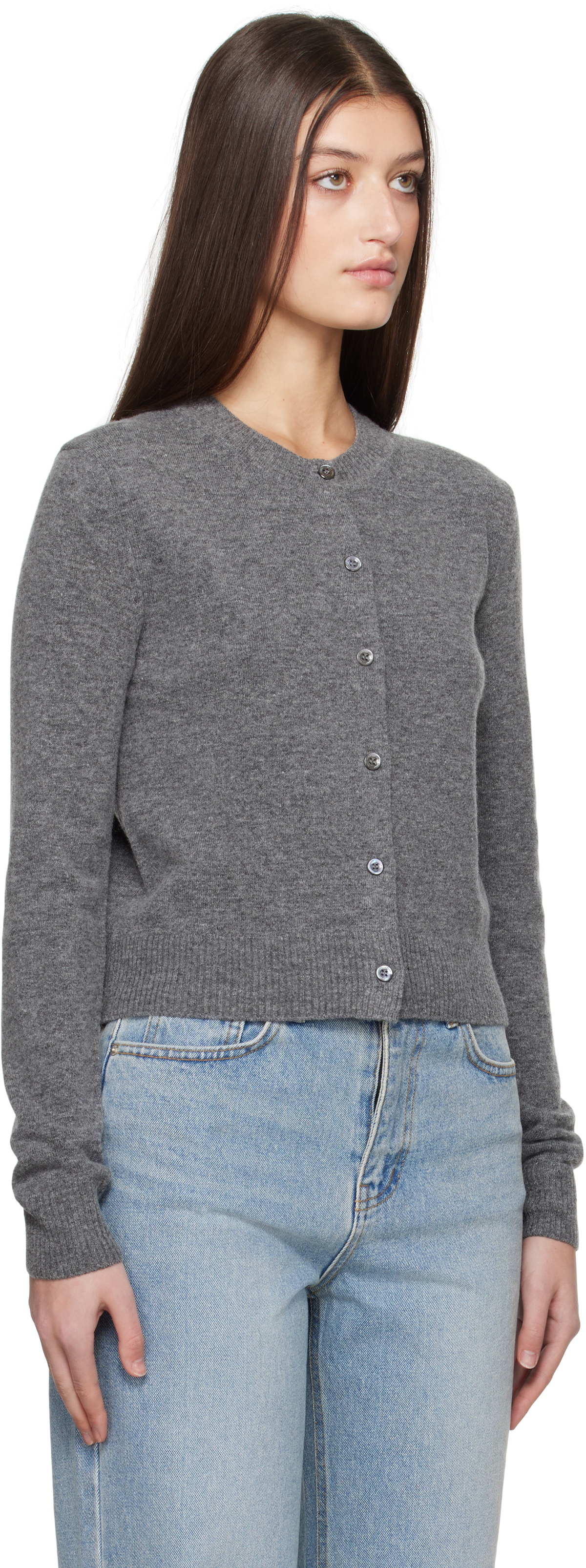Dunst Gray Essential Crewneck Knit Cardigan