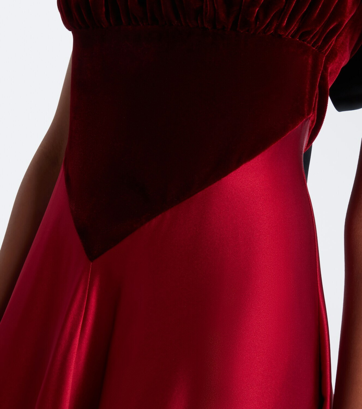Rodarte Silk satin and velvet midi dress