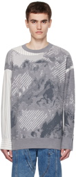 Feng Chen Wang Gray Paneled Sweater