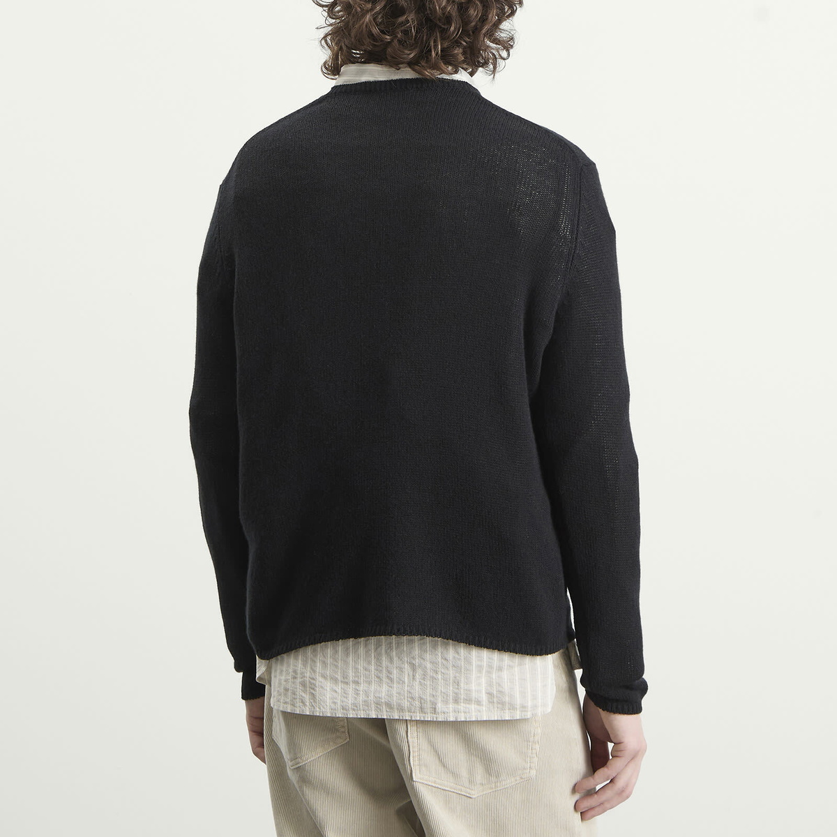 Auralee Men's Summer Cashmere Knit Jumper in Black