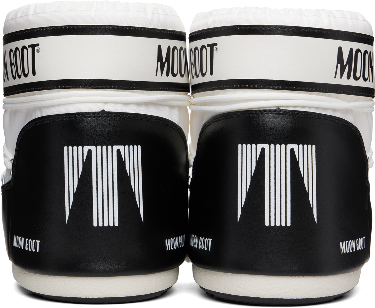 Moon Boot White & Black Icon Low Nylon Boots