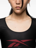 Reebok LTD Black Vector-Print Scoop-Neck Bodysuit