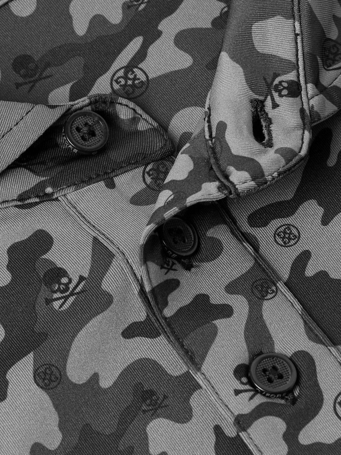 G/FORE - Camouflage-Print Tech-Jersey Polo Shirt - Gray