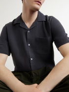 Corridor - Convertible-Collar Checked Cotton Shirt - Black