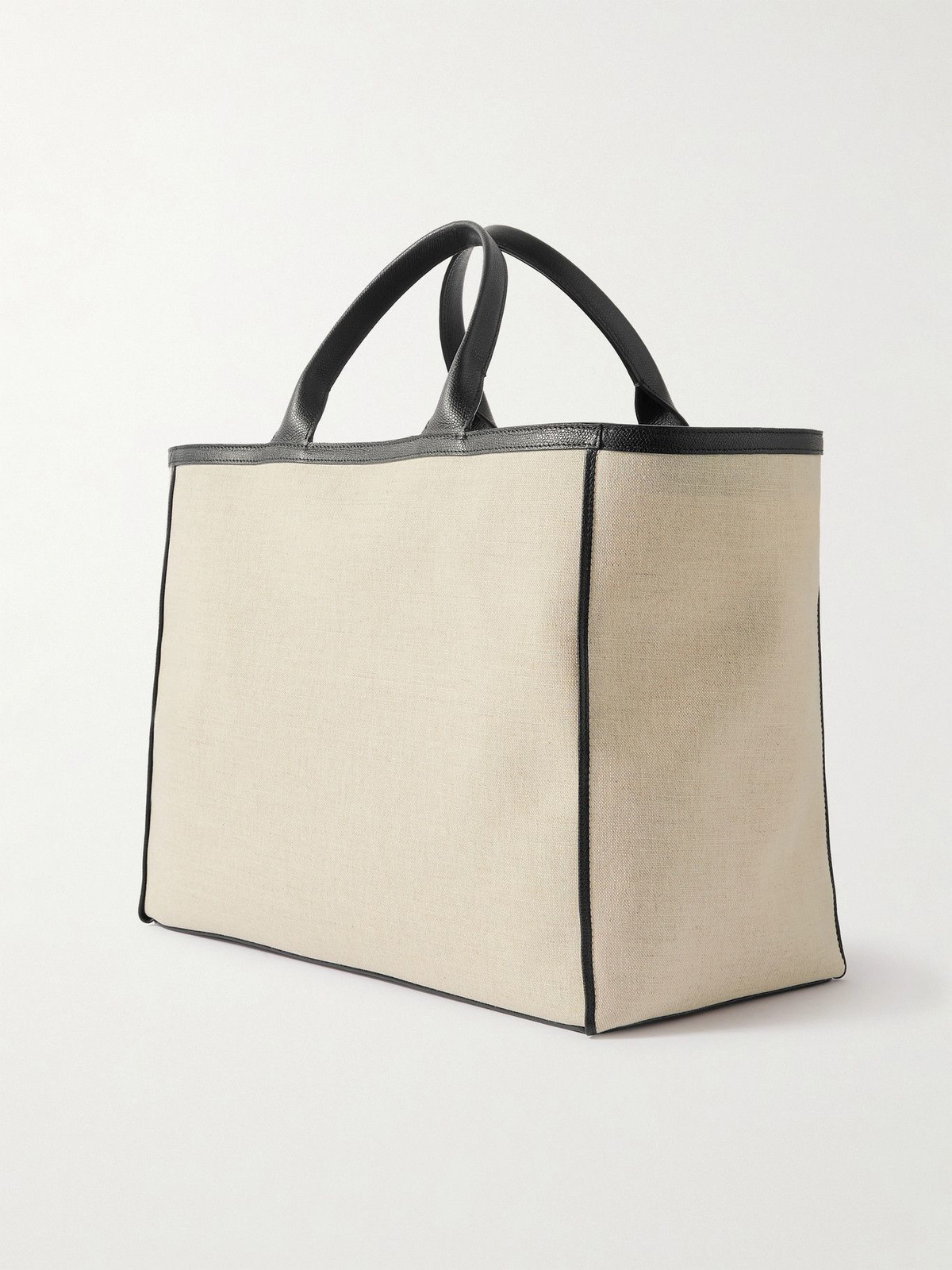 Valextra Contrast-Trim Tote Bag - White