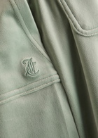 Juicy Couture Del Ray Logo-embroidered Velour Sweatpants Green
