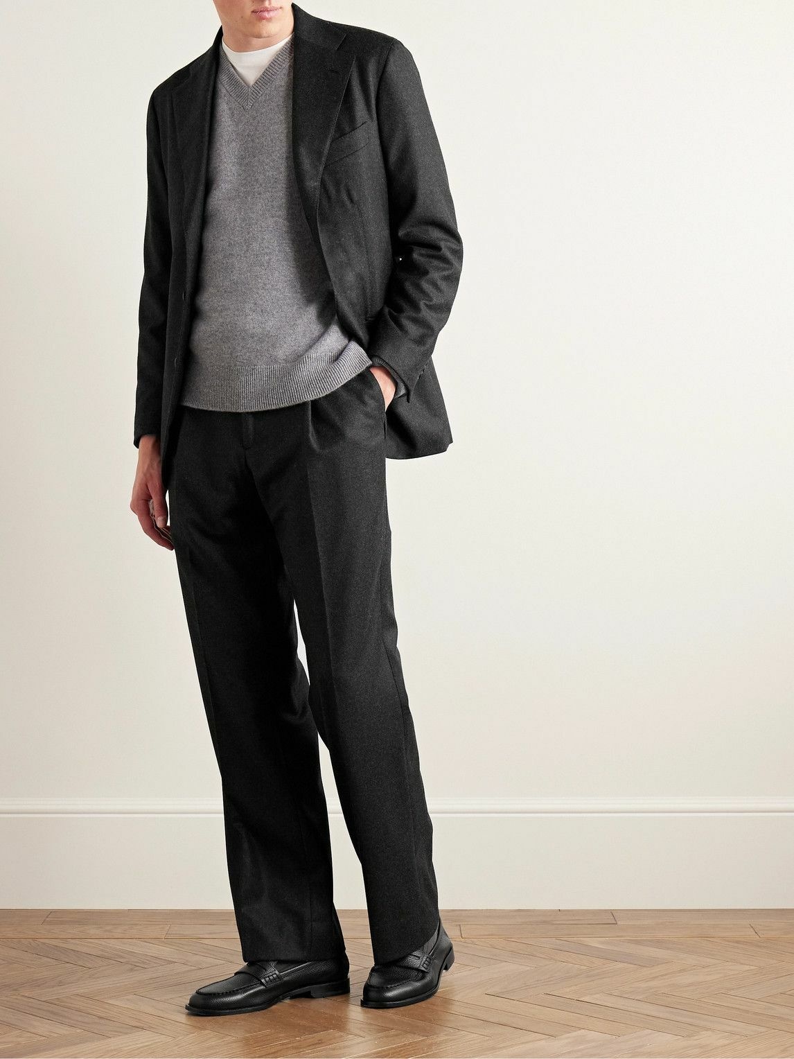 Saman Amel - Slim-Fit Wool and Cashmere-Blend Felt Suit Jacket - Gray ...