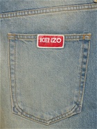 KENZO PARIS - Bleached Cotton Denim Shorts