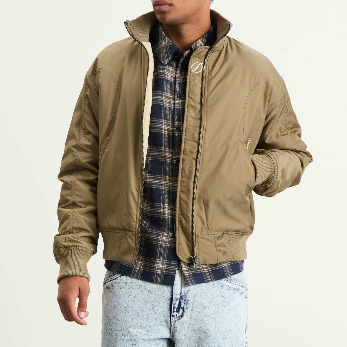 Dime Men's Insulated Bomber Jacket in Khaki