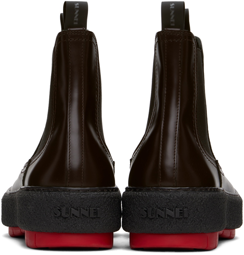 SUNNEI Brown Cemento Chelsea Boots