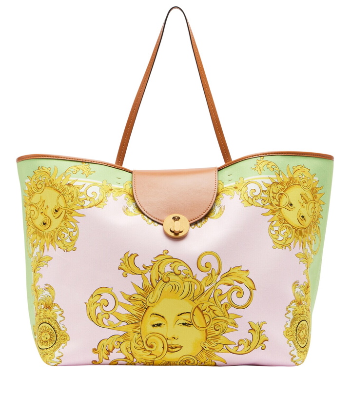 Photo: Versace Large printed canvas tote bag