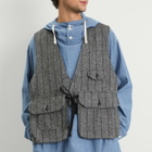 Engineered Garments Men's Herringbone Wool Fowl Vest in Dark Grey
