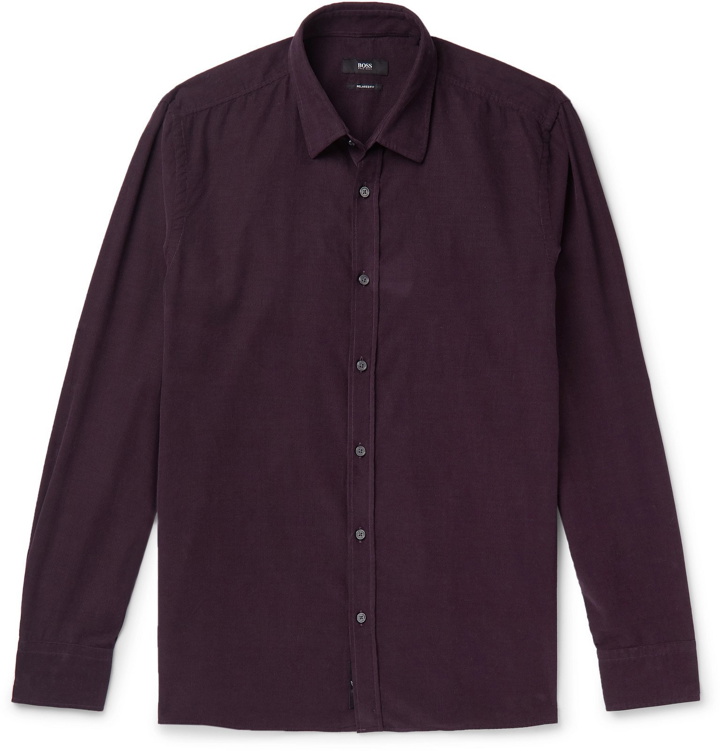 Photo: Hugo Boss - Cotton-Corduroy Shirt - Purple