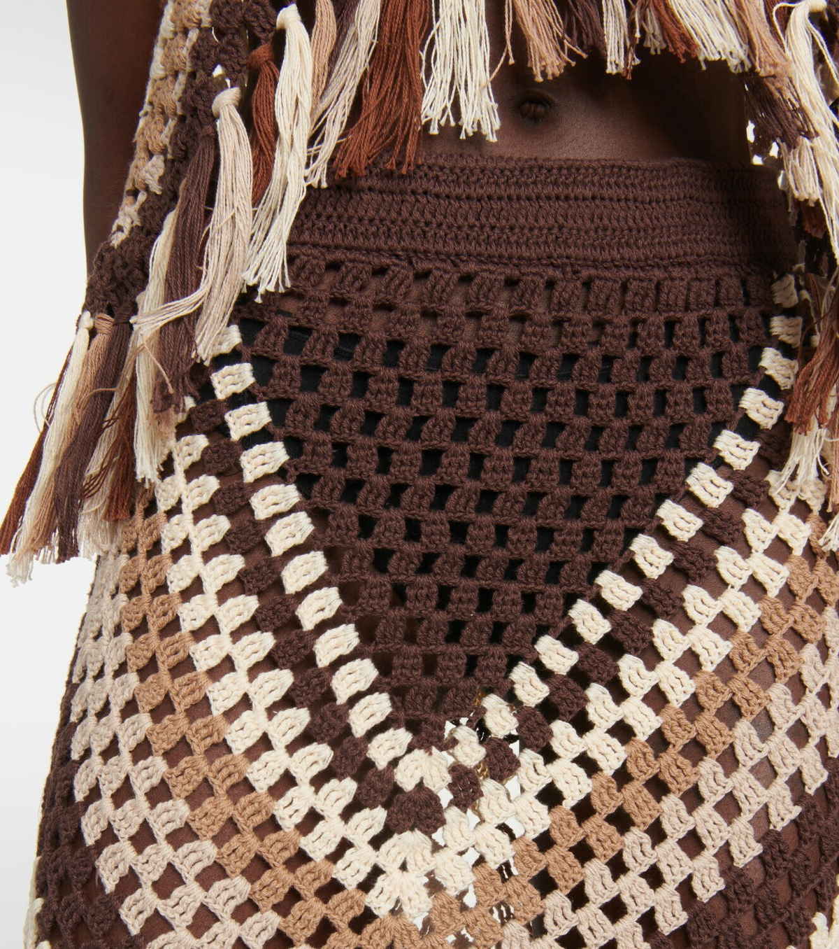 Dodo Bar Or Brejacha crochet midi skirt