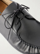LOEWE - Rambla Leather Boat Shoes - Black