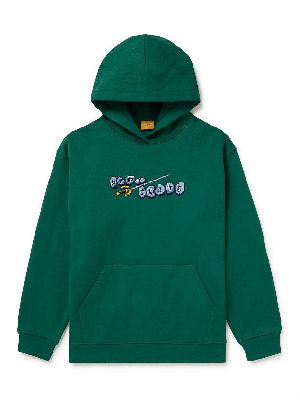 Photo: DIME - Logo-Embroidered Cotton-Jersey Hoodie - Green