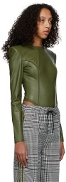 adidas x IVY PARK Green Faux-Leather Bodysuit