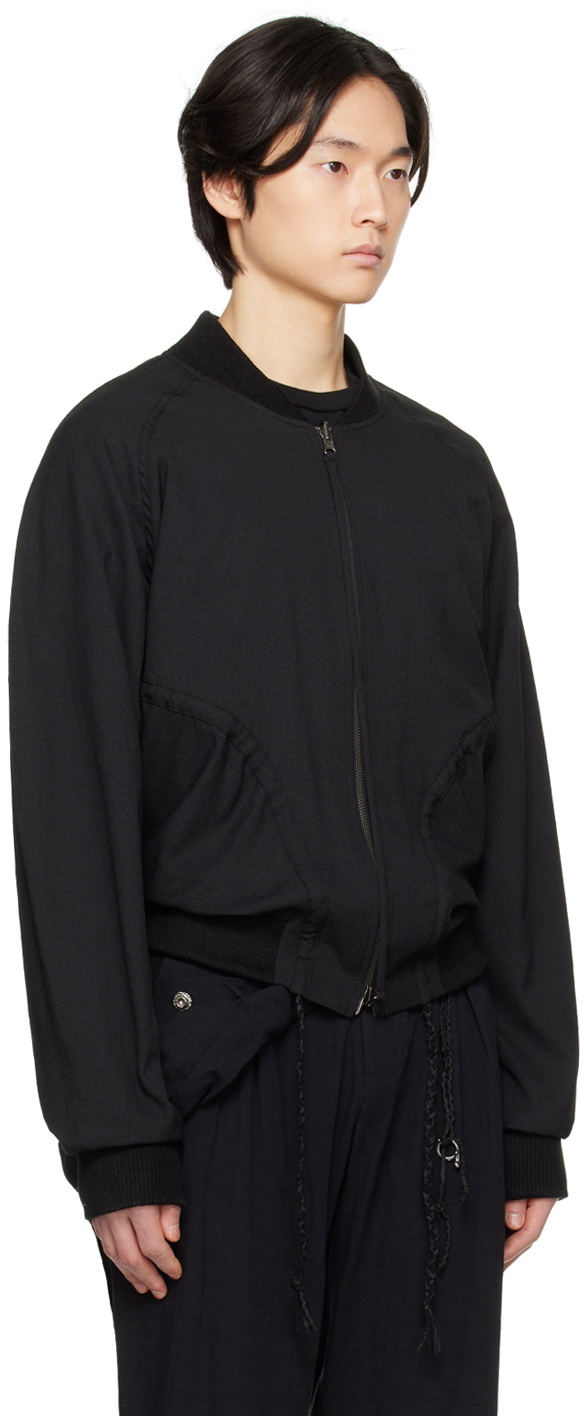 Hyein Seo Black Reversible Bomber Jacket Hyein Seo