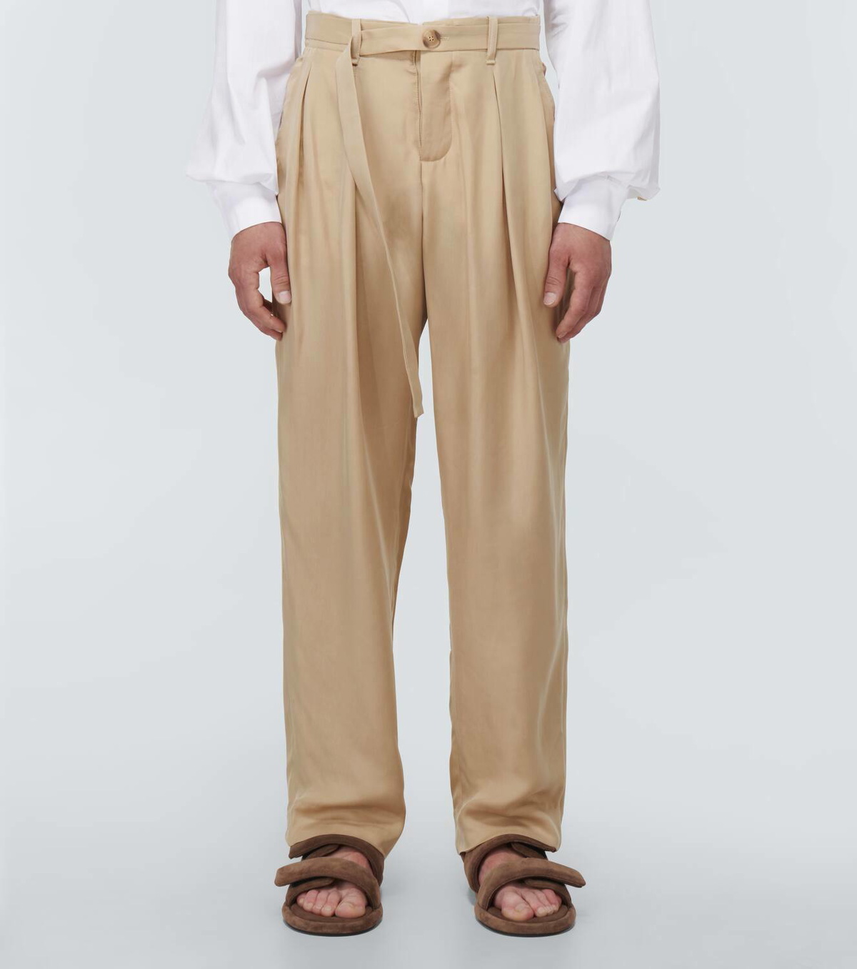 King & Tuckfield Pleated cupro pants