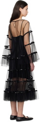 Bode Black Swan Midi Dress