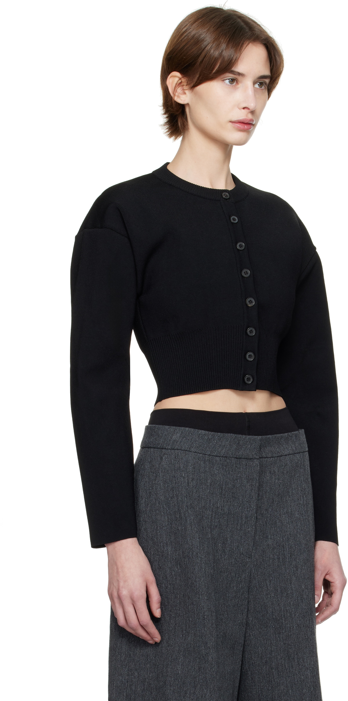 WARDROBE.NYC Black Matte Cardigan