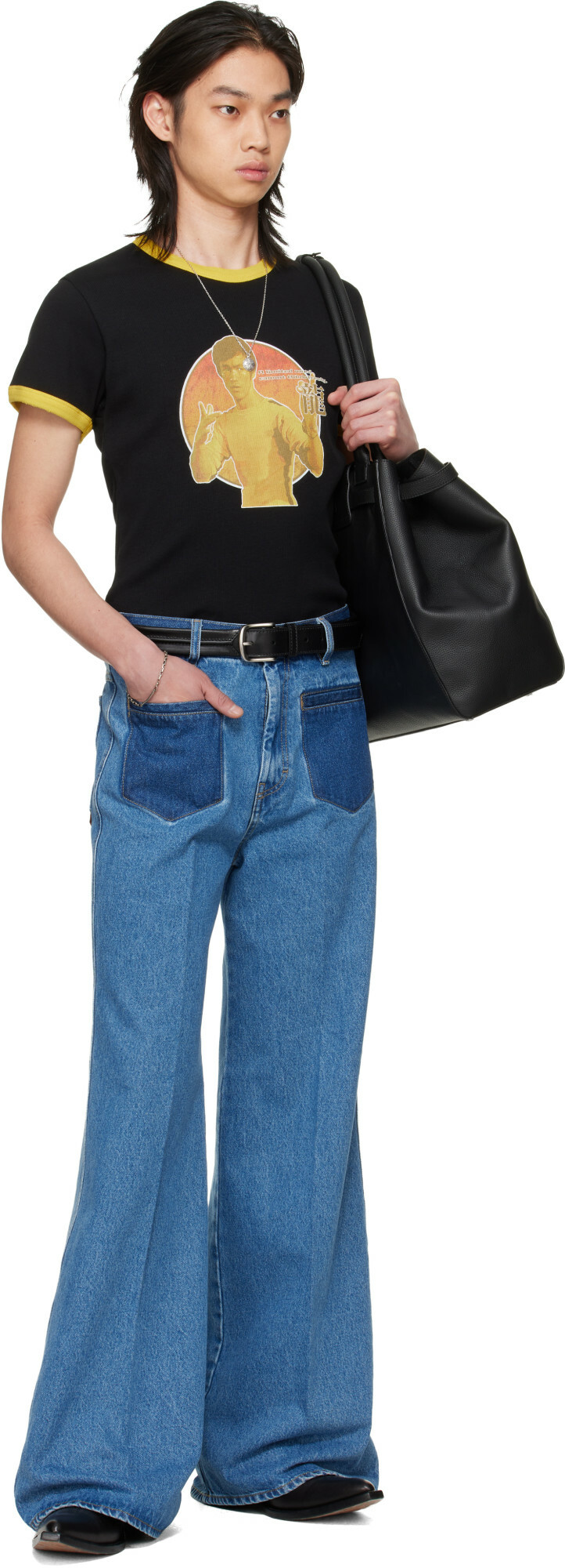 LU'U DAN BRUCE LEE x LỰU ĐẠN Black Ringer T-shirt