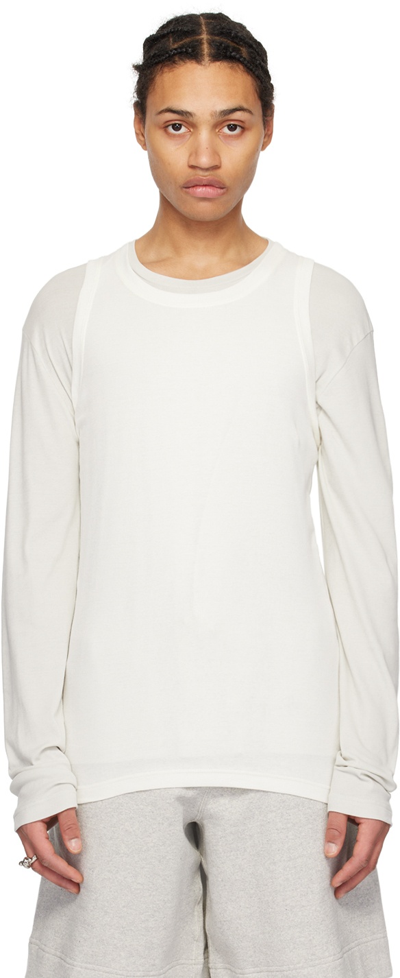 Photo: Jil Sander Off-White Tank Top & Long Sleeve T-Shirts Set