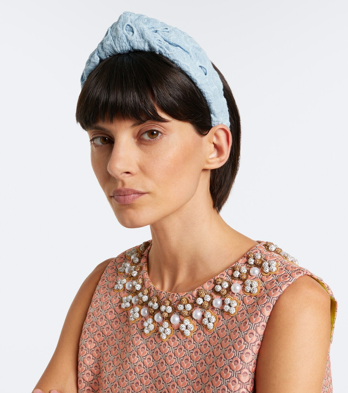 La DoubleJ Knotted printed cotton headband