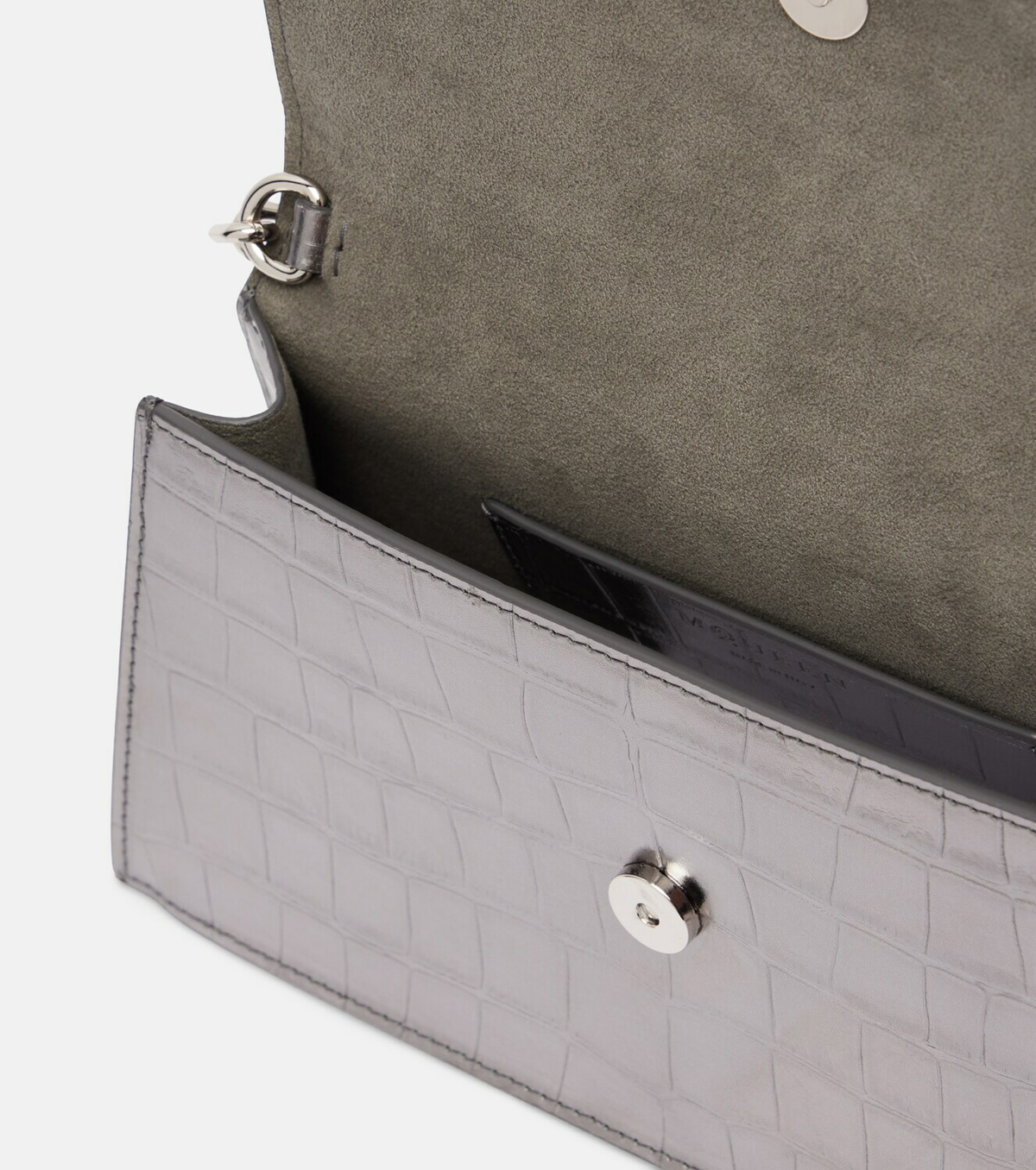 McQueen Skull Mini croc-effect leather clutch