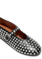 Alaïa Crystal-embellished Leather Ballet Flats Black
