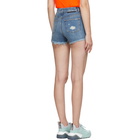 Stella McCartney Blue Denim Frayed Shorts