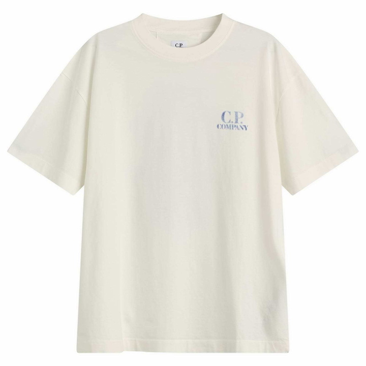 Photo: C.P. Company Men's 30/1 Jersey Comfort Logo T-Shirt in Gauze White