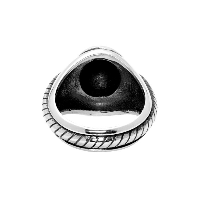 Ugo Cacciatori Silver Cable Cabochon Ring