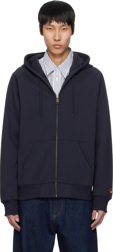 Photo: Carhartt Work In Progress Navy Chase Hoodie