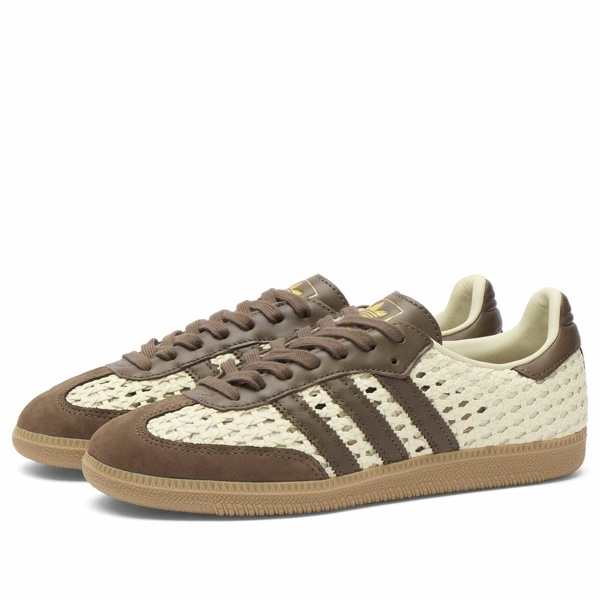 Adidas Women's Samba Og W Sneaker in Cream White/Earth Strata/Gold Met