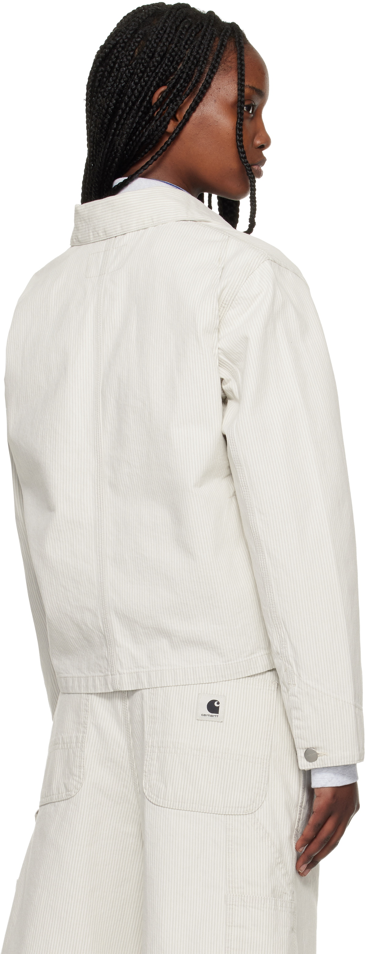Carhartt Work In Progress Off-White Mercer Stripe Denim Chore Jacket