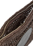 Tory Burch Ella Raffia Clutch - Dark Brown - One Size