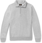 Beams Plus - Mélange Fleece-Back Cotton and Wool-Blend Half-Zip Sweatshirt - Gray