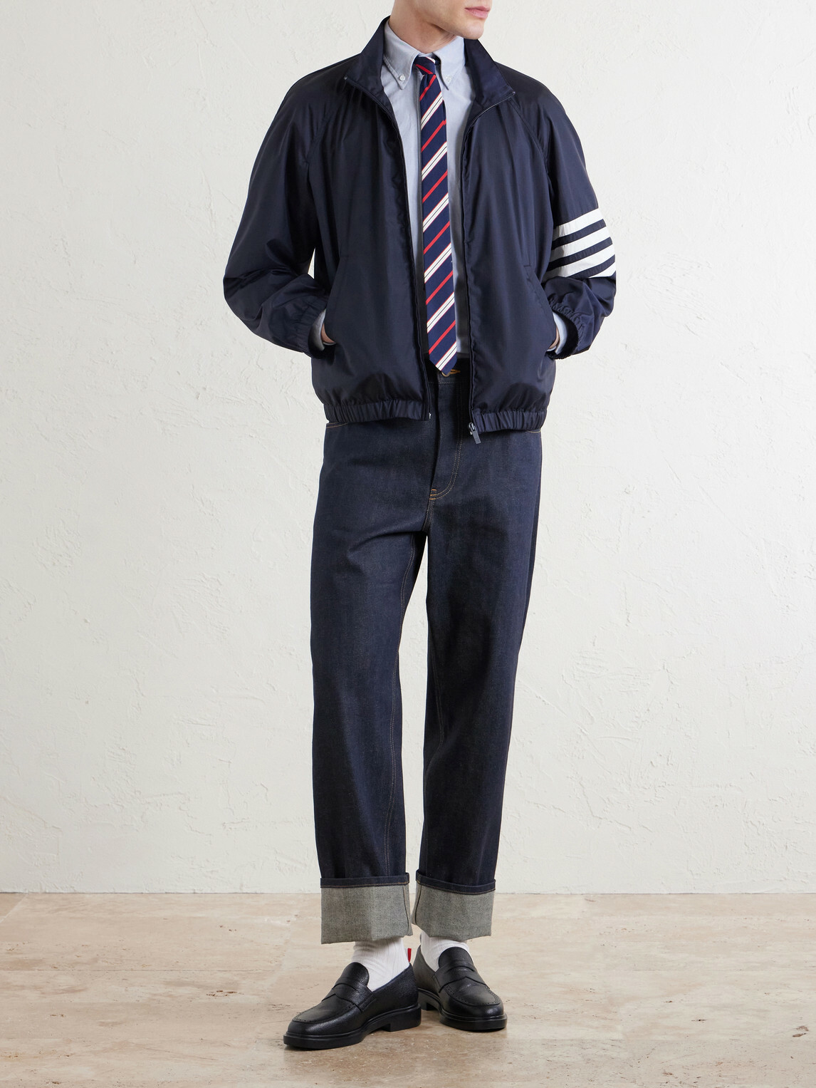 Thom Browne - Striped Ripstop Track Jacket - Blue