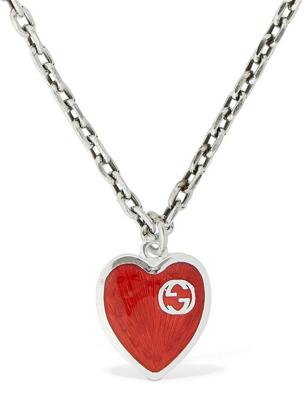 Photo: GUCCI - Heart Enamel Charm Chain Necklace