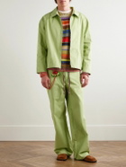 The Elder Statesman - Silvano Straight-Leg Cotton-Drill Trousers - Green