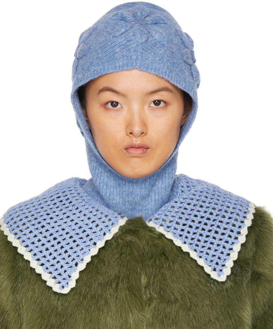 Shrimps Blue 3D Flower Charlotte Balaclava