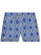 OAS - Straight-Leg Short-Length Printed Swim Shorts - Blue