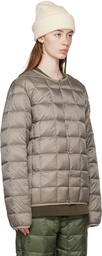 TAION Taupe Crewneck Down Jacket