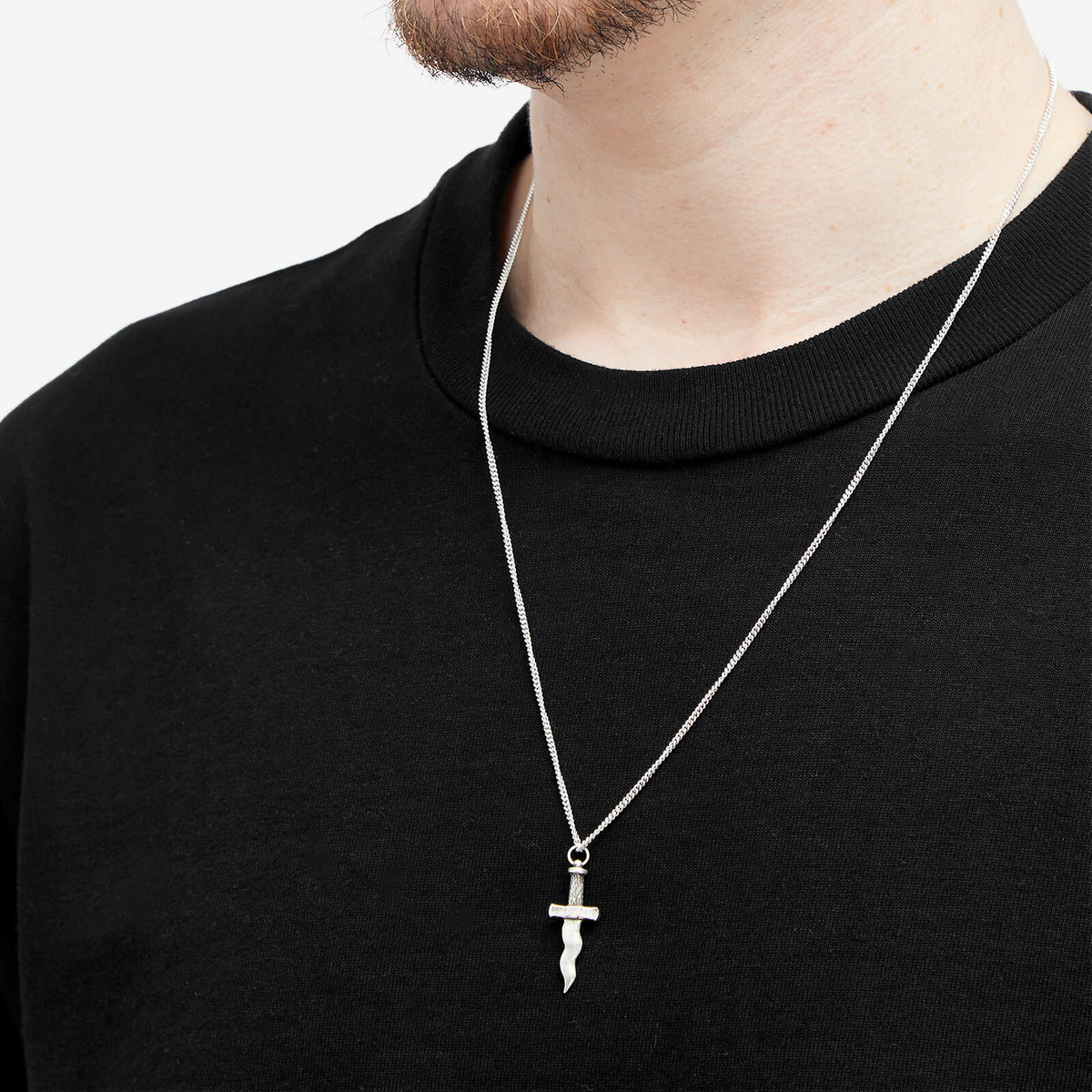 Heresy Men's Dirk Dagger Necklace in Oxidised Silver