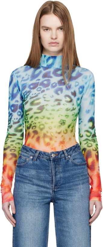 Photo: Casablanca Multicolor Long Sleeve Printed Mesh T-shirt